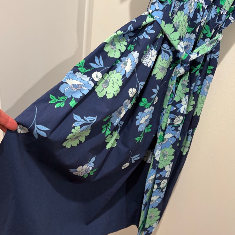 Talbots Navy and Green Floral Maxi Dress - Picture 3 of 5